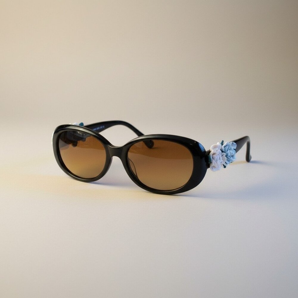 Designer Women's Sunglasses Hand-applied 3D Resin floral embellishments UV Pro - Picture 4 of 8